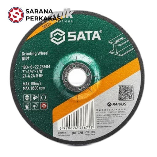 Sata Grinding Wheel OD 180mm x ID 22.23mm x Thc 6.0mm