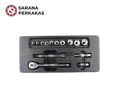 KRISBOW SOCKET SQ3/8IN 10-22MM 14PC TRAY LPSOT2