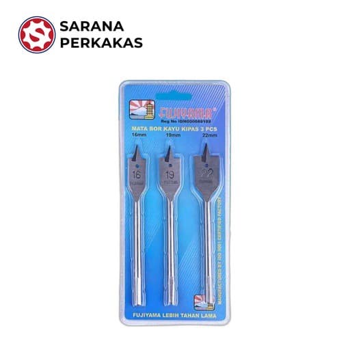 FUJIYAMA Flat Wood Bit Set 3 Pcs 16/19/22 mm