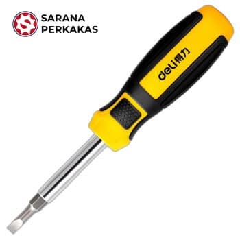 Deli 2-in-1 Screwdriver / Obeng 2 in 1 Kombinasi Bolak Balik DL260206 (12 PCS)