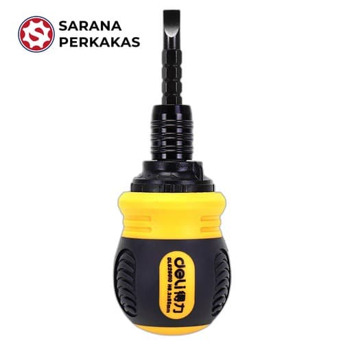 Deli Screwdriver / Obeng 2 in 1 Bulat Kombinasi Plus Minus DL626010 (12 PCS)