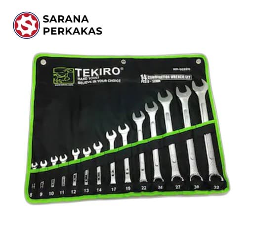 TEKIRO Combination Wrench Set - Sunk Panel Kunci Ring Pas Set Sunk Panel 14 pcs (8-24mm)