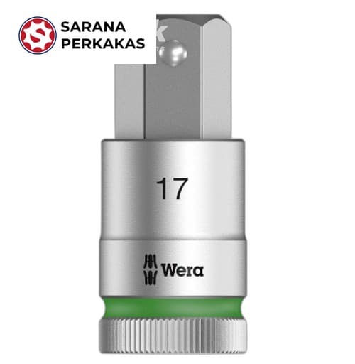 Wera Zyklop bit socket with 1/2 Inch drive holding function 8740 C HF Hex-Plus 17,0 x 60 mm