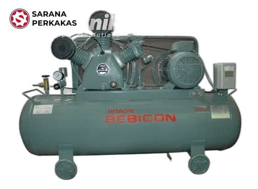 Hitachi Bebicon Air Compressor-Medium Pressure Switch Automatic Type Horizontal 3.7P-14VH5A (5HP/3.7KW/3PH)