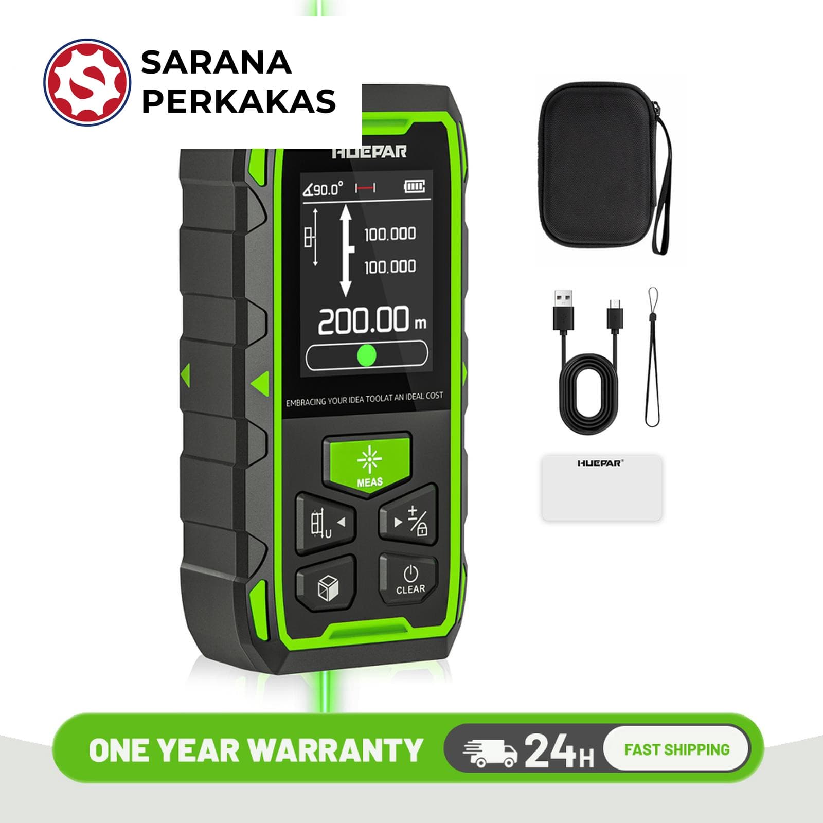 HUEPAR Dual Laser Distance Meter Meteran Digital Dual Laser BLM-100G