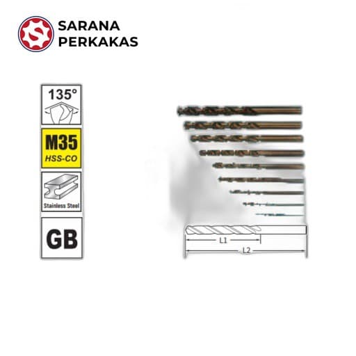 Sata 5Pc Hss Cobalt Drill 11.0 mm