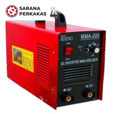 RHINO INVERTER MMA DC WELDING MACHINE/MESIN TRAFO LAS INVERTER MMA-200A RED (220 V/1 PH)
