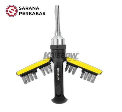 KRISBOW RATCHET SCREWDRIVER W/MULTI BITS LRRS14