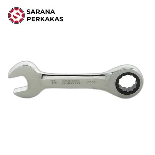 SATA Full Polish Stubby Ratcheting Wrench 17 mm