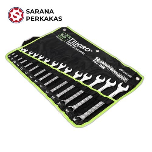 TEKIRO Kunci Combination Wrench Set Kunci Ring Pas Set 14 pcs (8-24mm)