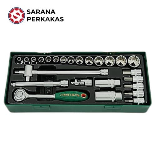 Jonnesway 26Pcs 3/8 Inch Dr. Super Tech Socket Set