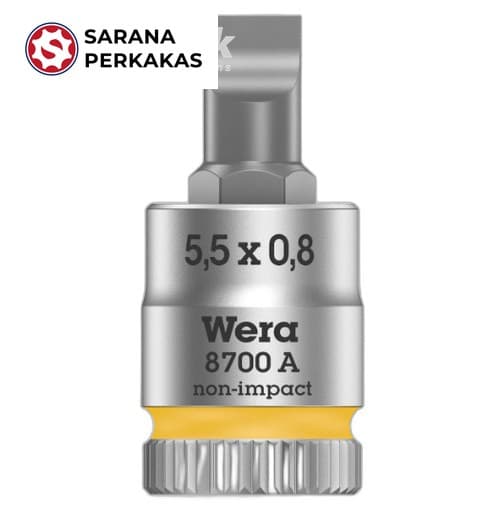 Wera Zyklop bit socket with 1/4 Inch drive 8700 A FL 0,8 x 5,5 x 28 mm