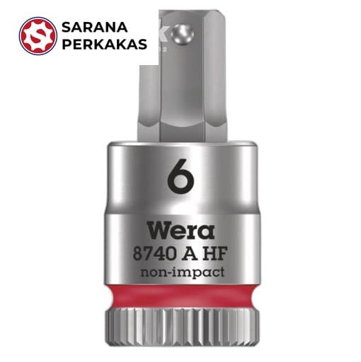 Wera Zyklop bit socket with 1/4 Inch drive holding function 8740 A HF Hex-Plus 6,0 x 28 mm
