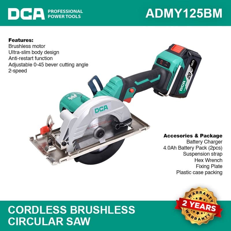 CORDLESS BRUSHLESS CIRCULAR SAW 125MM 20V ADMY125BM